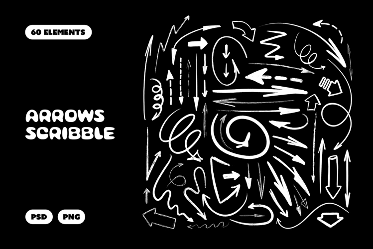 60 Arrows Scribble Elements