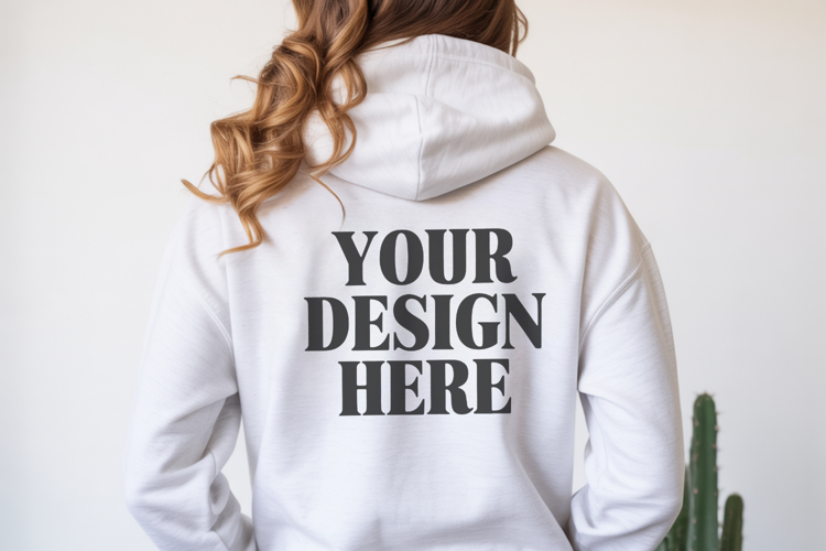 Ash Gildan 18500 Hoodie Mockup ,Cozy Unisex Sweatshirt