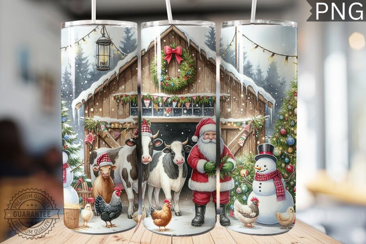 Farm Animals Tumbler Wrap - Christmas Tumbler Design