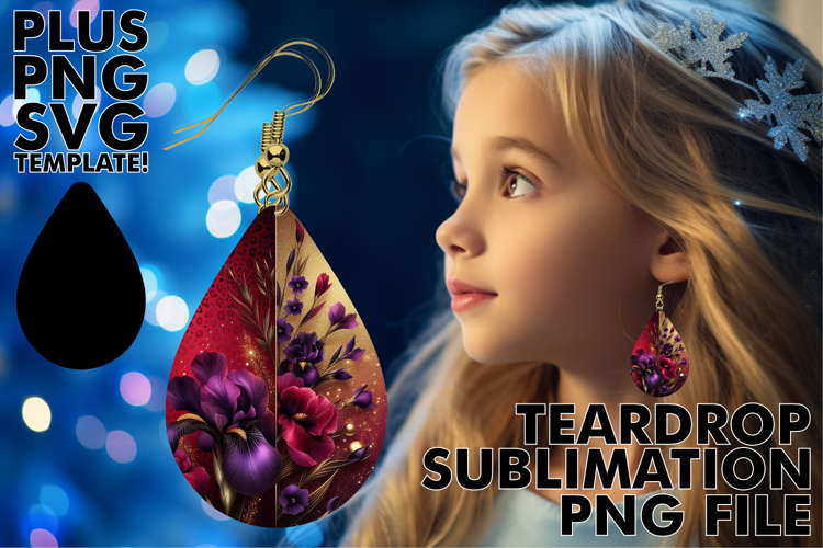 Precious Teardrop Earrings Art PNG, Leopard Prints