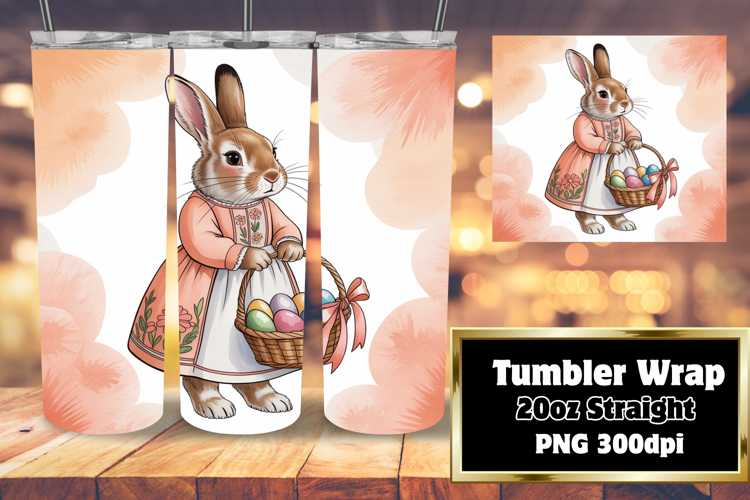 UNIQUE 20oz Tumbler Artwork , Easter Bunny