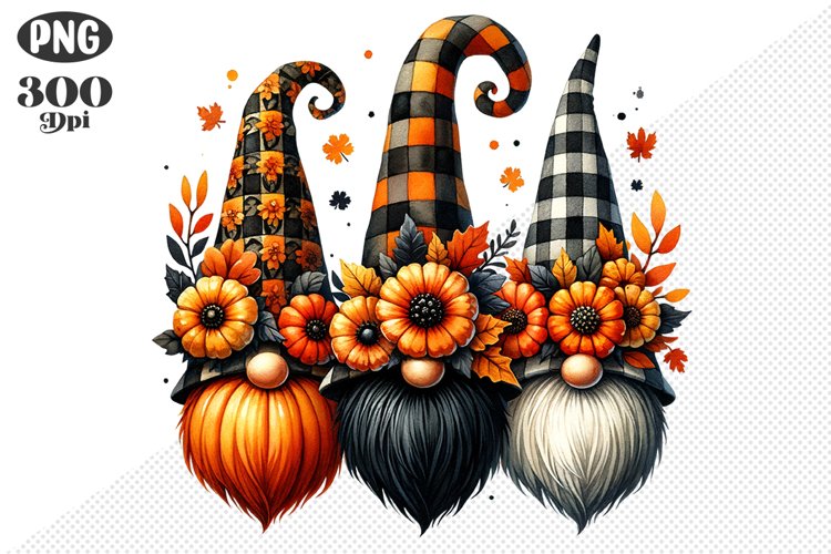 Halloween Gnomes Sublimation - Clipart PNG Design