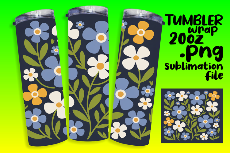 Crafty 20oz Tumbler Template , Flowers