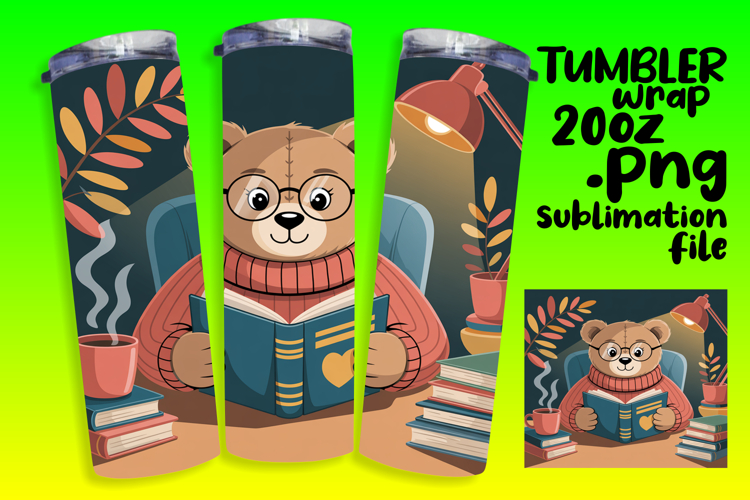 DYNAMIC 20oz Tumbler Template for Gifts , Cute Bear