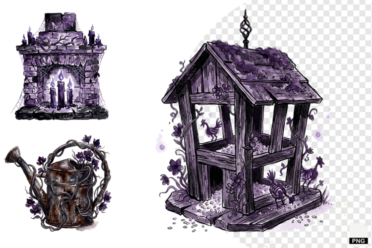 Halloween Haunted Cottage Clipart