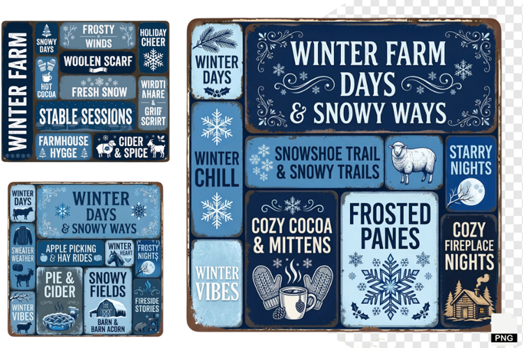 Winter Farm Signs PNG