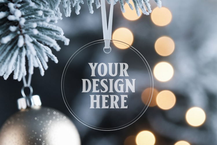 Acrylic Christmas Ornament Mockup , christmas ornament mocku