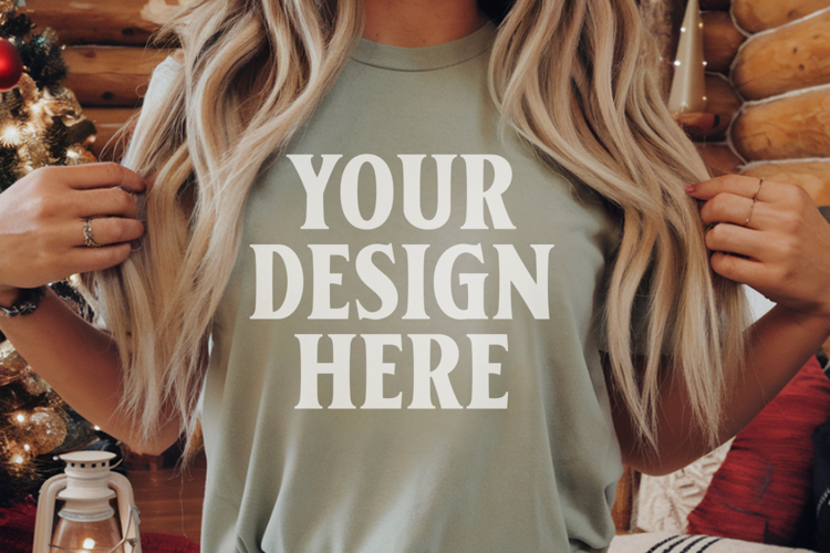 Moss Christmas Comfort Colors 1717 Mockups, CC 1717 m