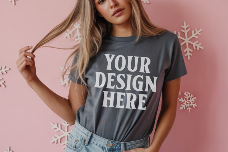 Pepper Comfort Colors 1717 Christmas Shirt Mockup, Coz