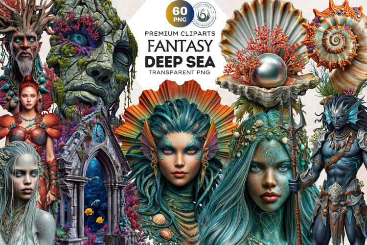 Deep Sea Fantasy Clipart PNG, Mermaid, ocean mythology