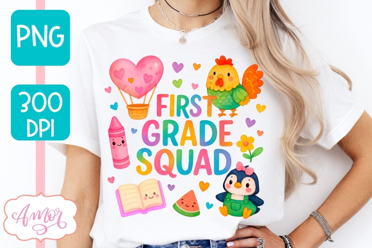 First Grade squad shirt PNG, First Grade Teacher mug PNG