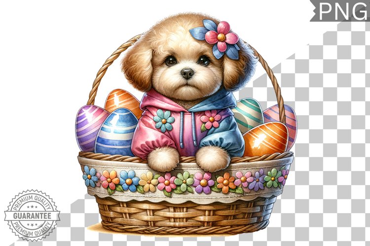 Easter Dog Sublimation - Easter Clipart PNG Design