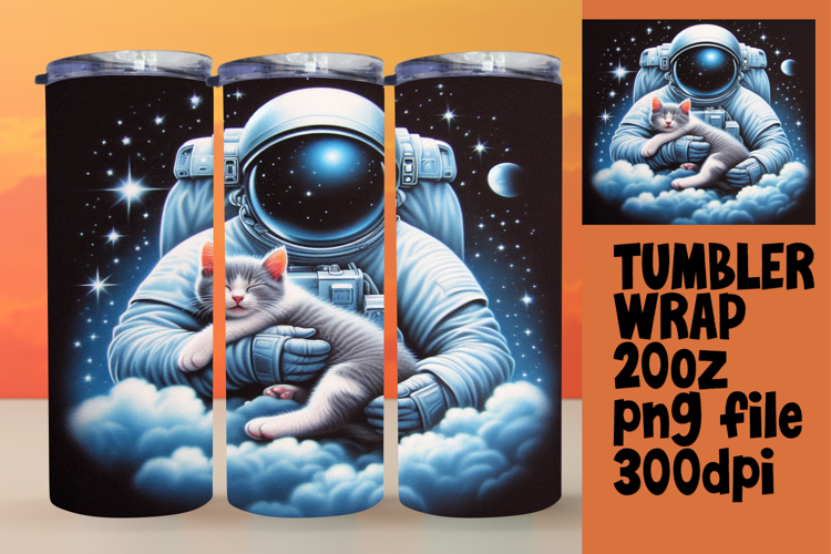 Custom 20oz Tumbler Wrap Download , Astronaut