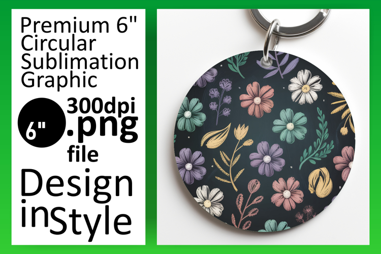 Bright Circle PNG Car Coaster Template , Flower Pattern