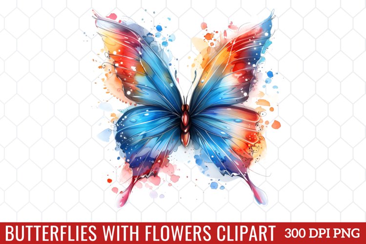 Butterflies With Flowers Clipart