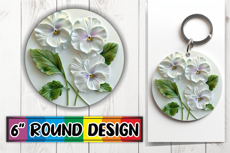 Elegant Bloom Radiance: 3D Circle Design Sublimation example image 1