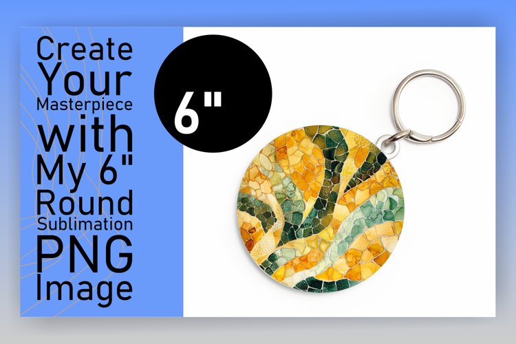 Glitter Floral Round Design Keychain