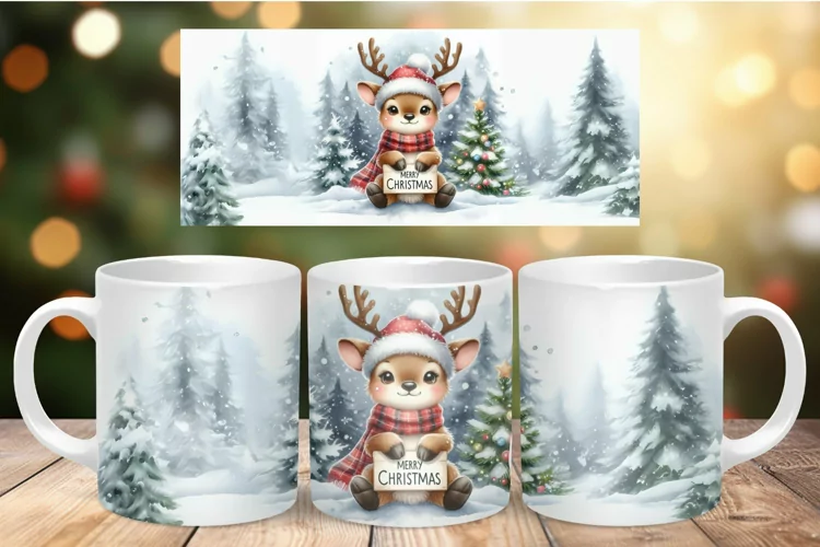 Mug Wrap Sublimation - reindeer
