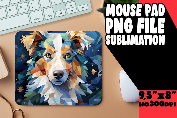 Artistic Dog Painting Mouse Pad - PNG Sublimation