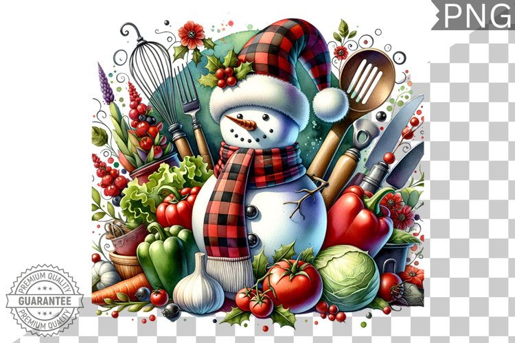 Christmas Snowman Sublimation - Clipart PNG Design