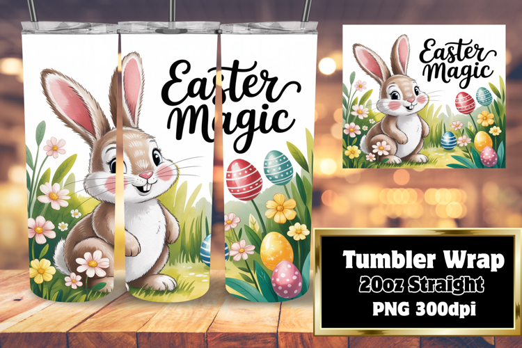CUSTOM 20oz Tumbler PNG Artwork , Easter Bunny