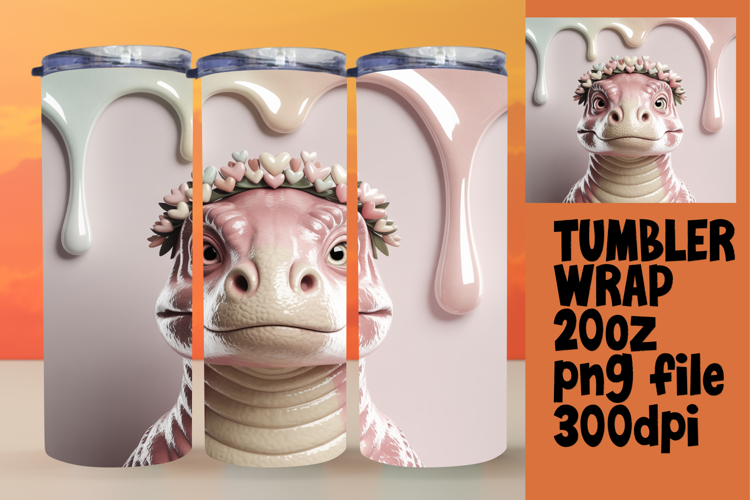 BEAUTIFUL 20oz Tumbler Design for Gifts , Cute Dino