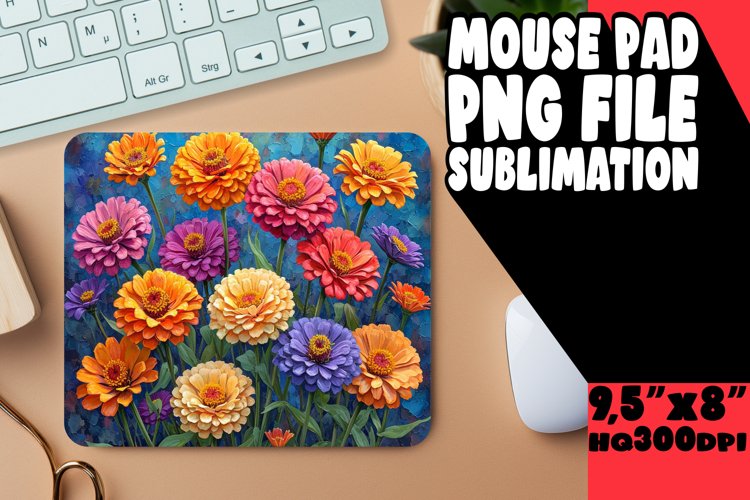 Radiant Bloomscape: Sublimation Mouse Pad example image 1