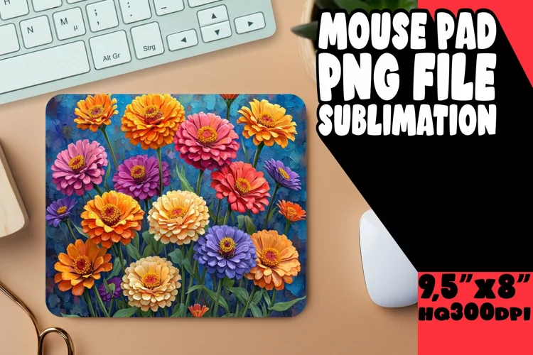Radiant Bloomscape: Sublimation Mouse Pad