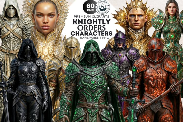 Knightly Orders Medieval Warrior Crusader Illustrations