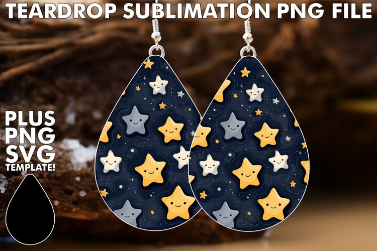 Twinkling Constellations: Sublimation Teardrop Charms example image 1