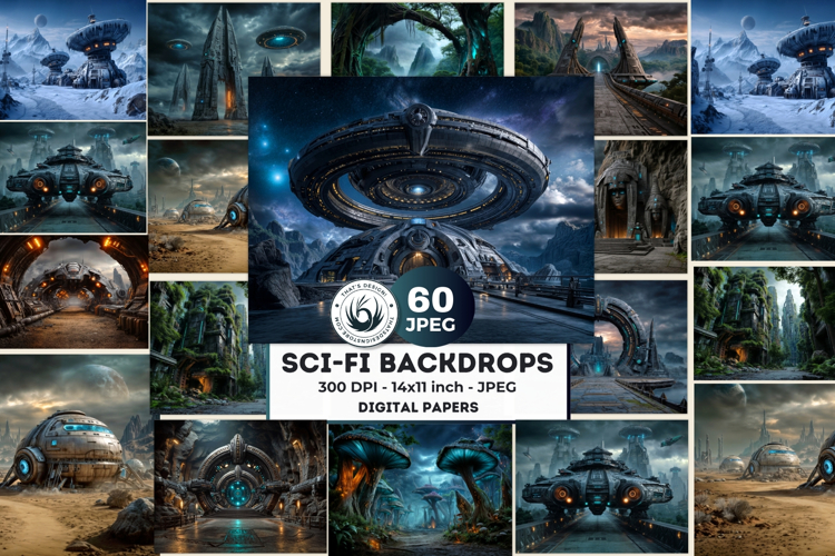 Fantasy Landscape Backdrops Mystic Scenery Digital Paper Set