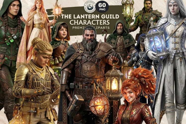 The Lantern Guild Clipart, Alchemy Fantasy Characters PNG