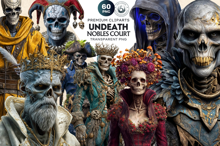 Undead Nobles, Dark Fantasy Skeleton & Lich Clipart PNG