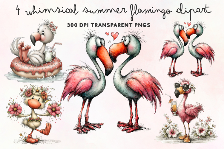 Cute Flamingo Clipart Image 5