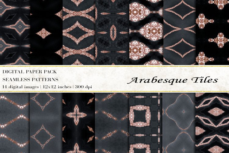 Arabesque Tiles Digital Papers example image 1