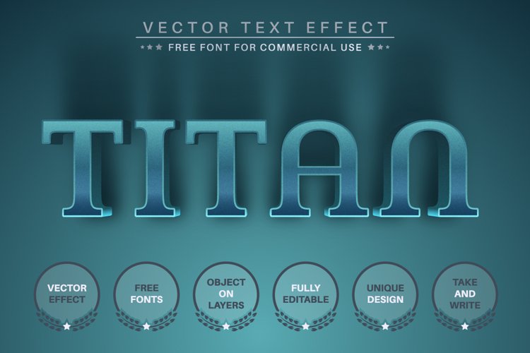 Blue Titan - Editable Text Effect, Font Style