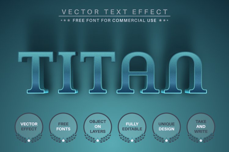 Blue Titan - Editable Text Effect, Font Style example image 1