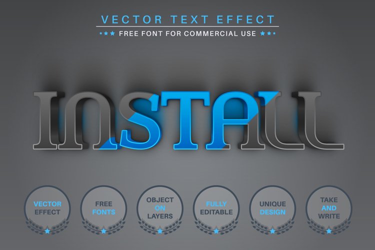 Double Install - Editable Text Effect, Font Style example image 1