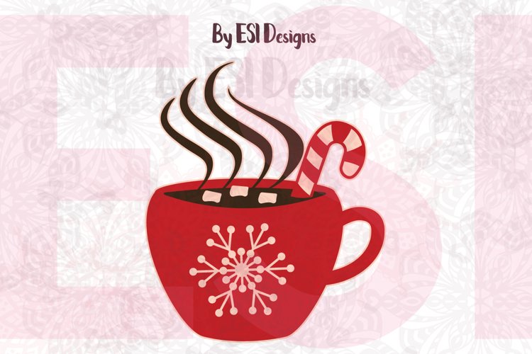Christmas Hot Chocolate Mug| SVG DXF EPS PNG example image 1