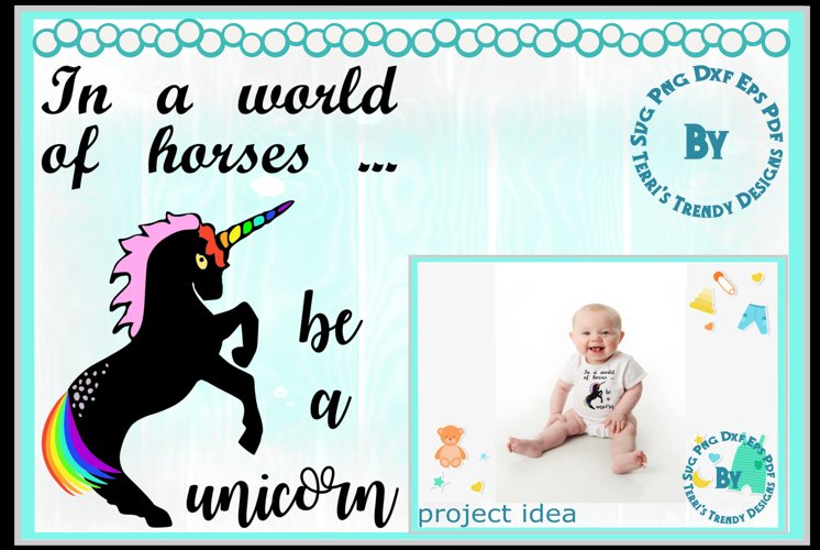 In a world of horses be a unicorn rainbow child gift quote example image 1