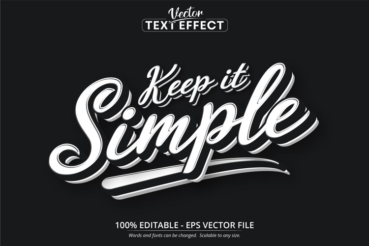 Keep it simple text, minimalistic style editable text effect example image 1