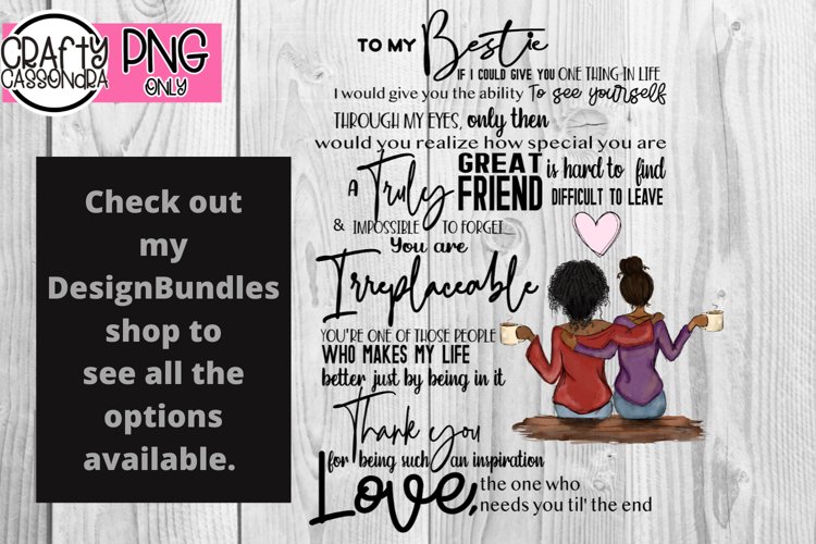 For my Bestie - best friends quote - bff quote - besties png example image 1