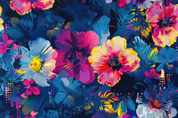 Floral Design with Vibrant Flowers Background Wallpaper