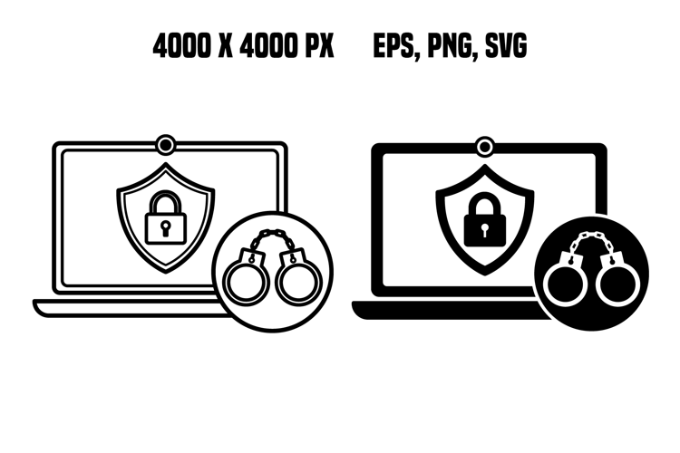 Handcuffs and Laptop Icons