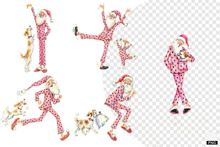 Santa With His Dog PNGs example image 1