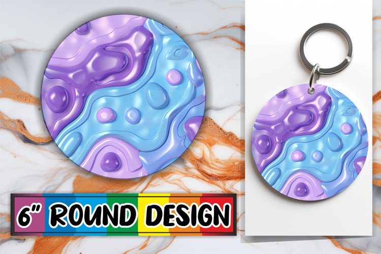 Stylish Abstract Inflated Puff Sublimation Keychain Art example image 1