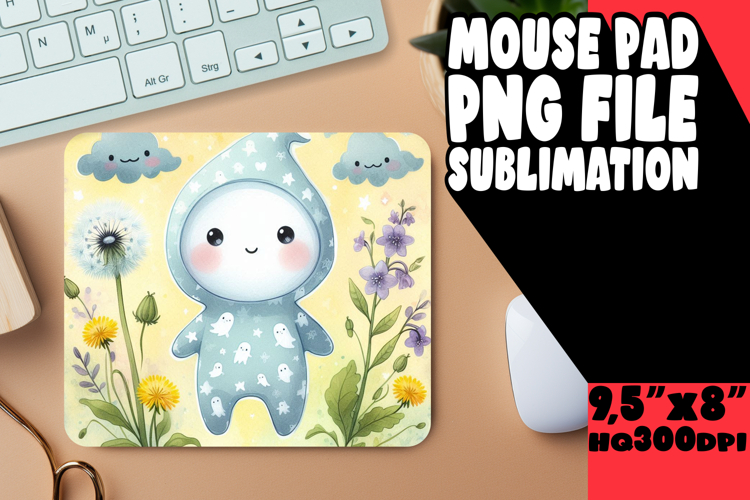 RADIANT MOUSE MAT SUBLIMATION IDEAS, Cute Ghost