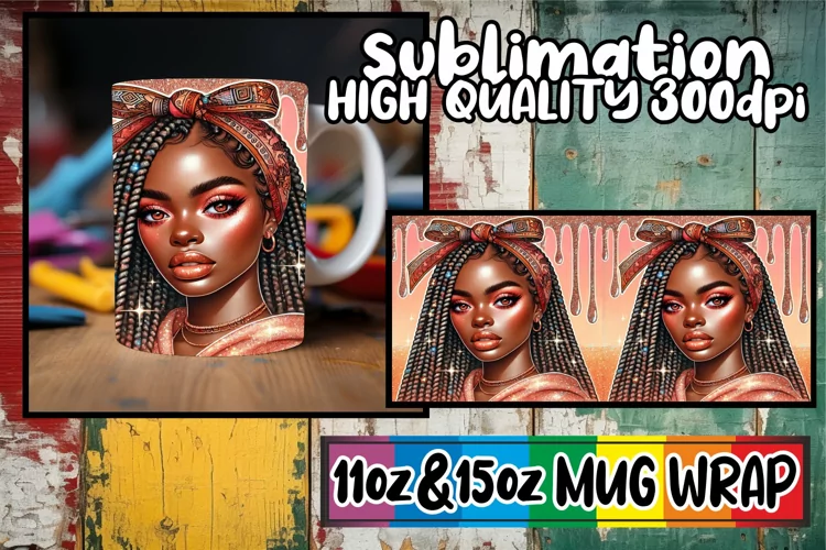 Blissful moments 11oz 15oz sublimation wrap, Afro Girl