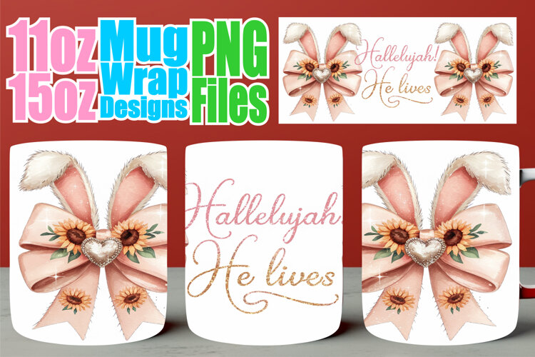 Cozy moments sublimation print wrap, Easter Bow example image 1