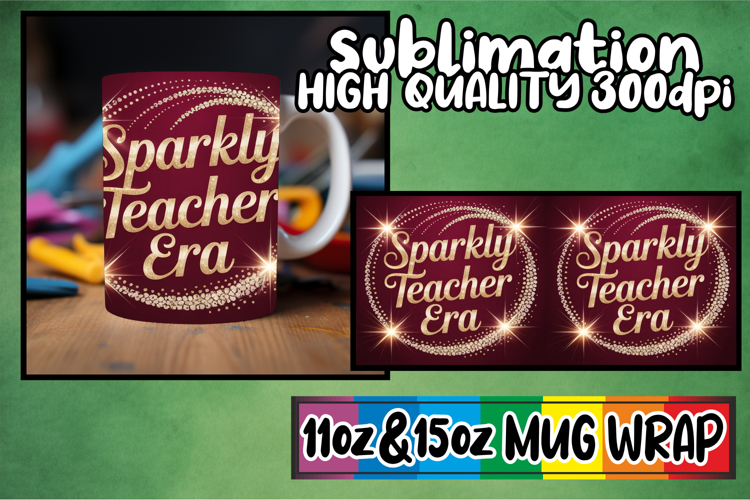 Everyday joy sublimation 11oz 15oz mug wrap, Teacher